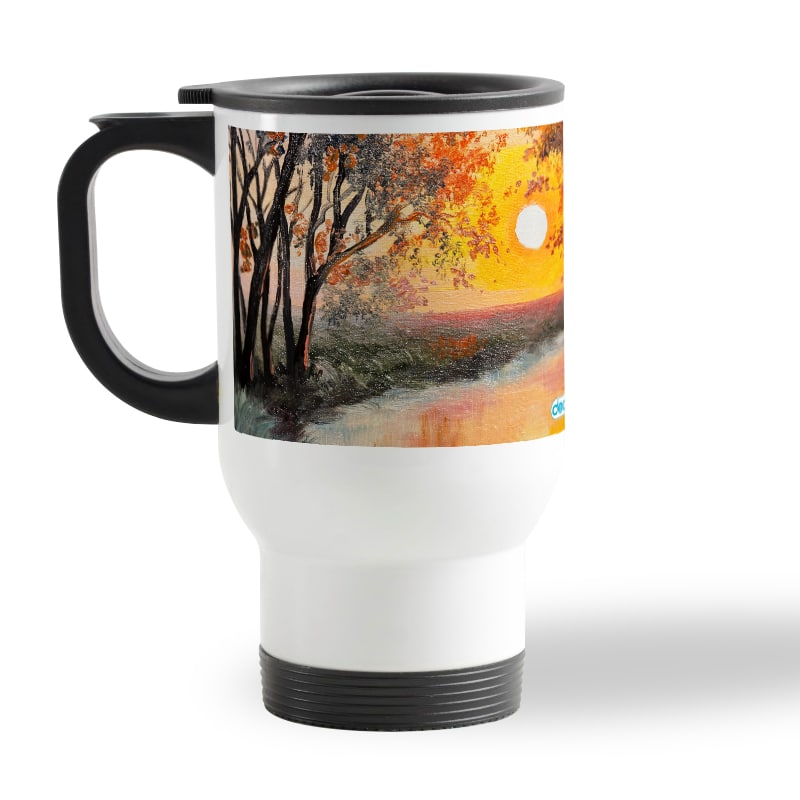 كوب-قهوة-للسيارة-لون-ابيض-بتصميم-انعكاس-الغروب-2