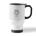 كوب قهوة للسيارة لون ابيض بتصميم بيت العصفور