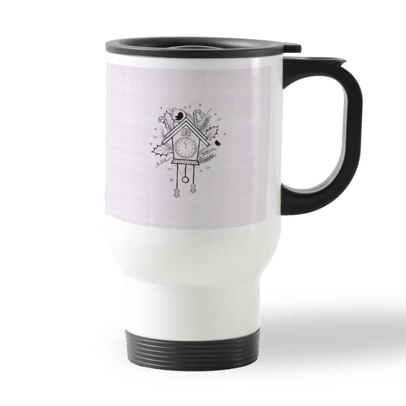 كوب قهوة للسيارة لون ابيض بتصميم بيت العصفور كوب قهوة للسيارة لون ابيض بتصميم بيت العصفور