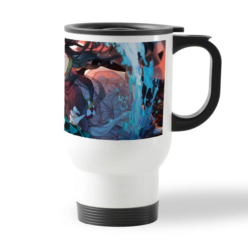 كوب قهوة للسيارة لون ابيض بتصميم تانجيرو ونيزوكو كوب قهوة للسيارة لون ابيض بتصميم تانجيرو ونيزوكو