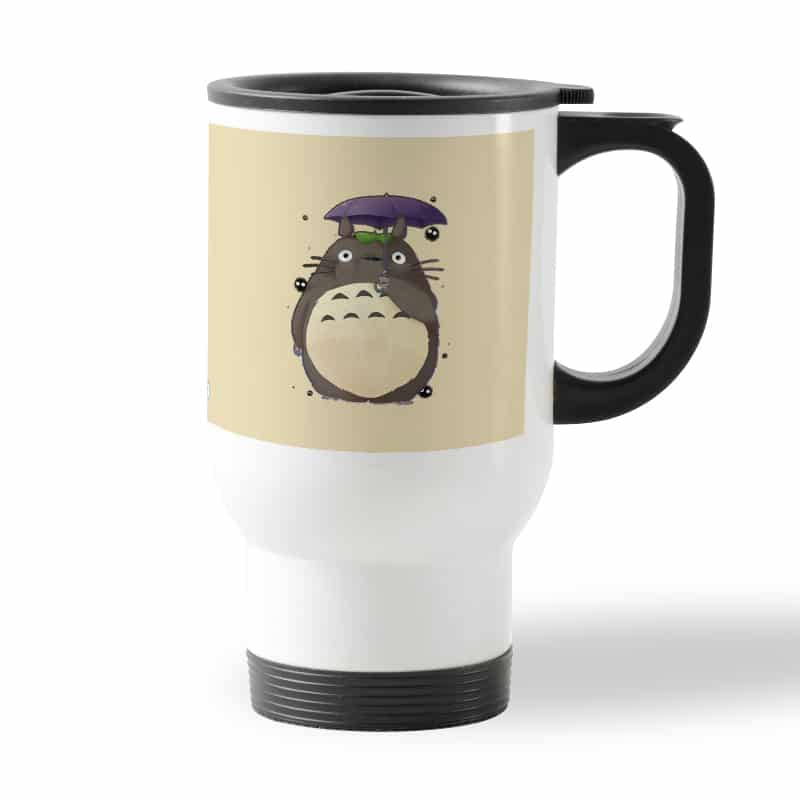 كوب قهوة للسيارة لون ابيض بتصميم توتورو كوب قهوة للسيارة لون ابيض بتصميم توتورو