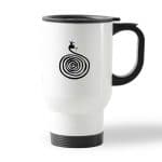 كوب قهوة للسيارة لون ابيض بتصميم ثعبان لطيف