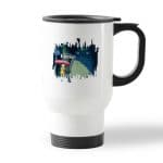 كوب قهوة للسيارة لون ابيض بتصميم جاري توتورو والطفله