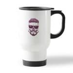 كوب قهوة للسيارة لون ابيض بتصميم جمجمه انيقه