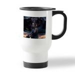 كوب قهوة للسيارة لون ابيض بتصميم جيل فالنتاين رزدنت ايفل 3