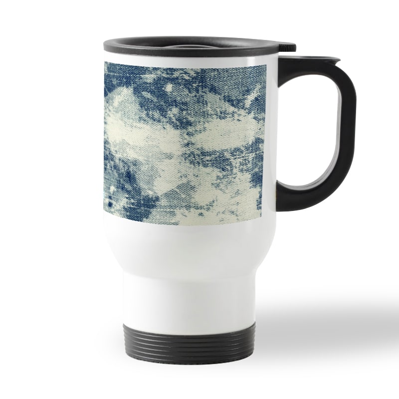 كوب قهوة للسيارة لون ابيض بتصميم جينز كوب قهوة للسيارة لون ابيض بتصميم جينز