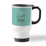 كوب قهوة للسيارة لون ابيض بتصميم دراجه هوائيه