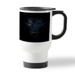 كوب قهوة للسيارة لون ابيض بتصميم ديث نوت ريوك مخيف