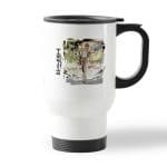 كوب قهوة للسيارة لون ابيض بتصميم ديث نوت عالم الشياطين