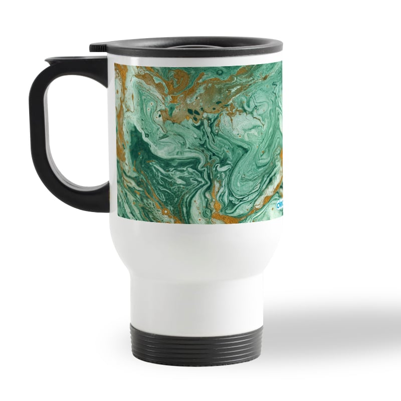 كوب-قهوة-للسيارة-لون-ابيض-بتصميم-ذهبي-وأخضر-2