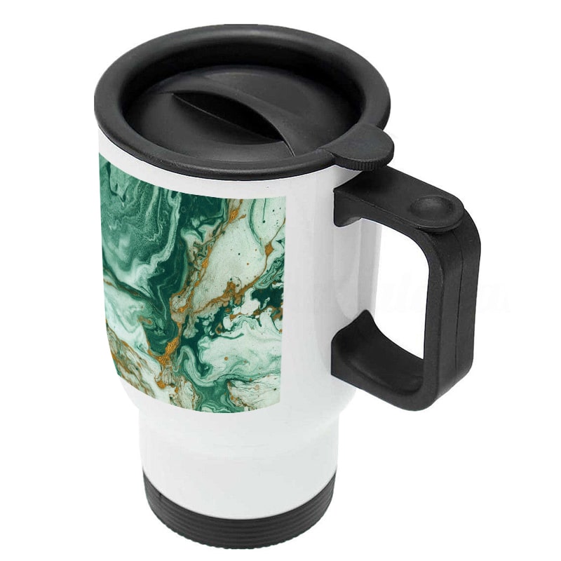 كوب-قهوة-للسيارة-لون-ابيض-بتصميم-ذهبي-وأخضر-3