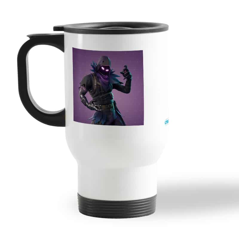 كوب-قهوة-للسيارة-لون-ابيض-بتصميم-رافين-فورتنايت-2