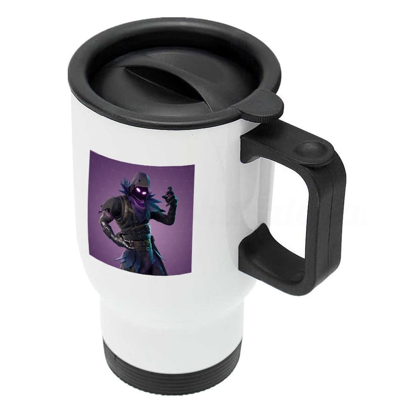 كوب-قهوة-للسيارة-لون-ابيض-بتصميم-رافين-فورتنايت-3