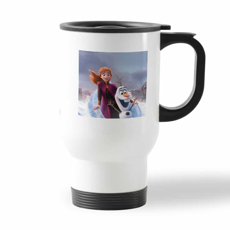 كوب قهوة للسيارة لون ابيض بتصميم رحلة مائية آنا أولاف كوب قهوة للسيارة لون ابيض بتصميم رحلة مائية آنا أولاف