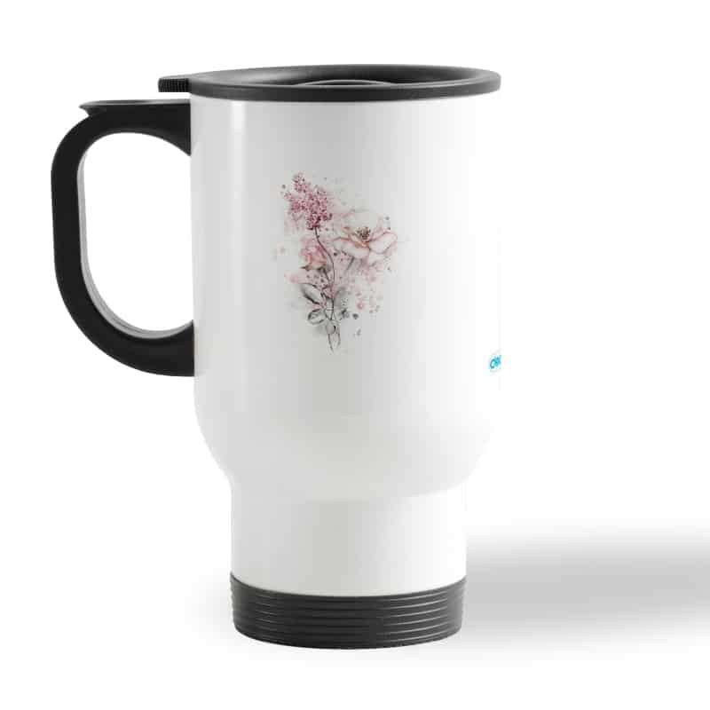كوب-قهوة-للسيارة-لون-ابيض-بتصميم-رسمه-ورده-2