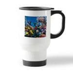 كوب قهوة للسيارة لون ابيض بتصميم سباق أكاديميتي للأبطال