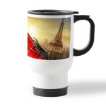 كوب قهوة للسيارة لون ابيض بتصميم سبايدر مان