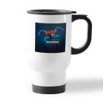 كوب قهوة للسيارة لون ابيض بتصميم سبايدر مان الرائع