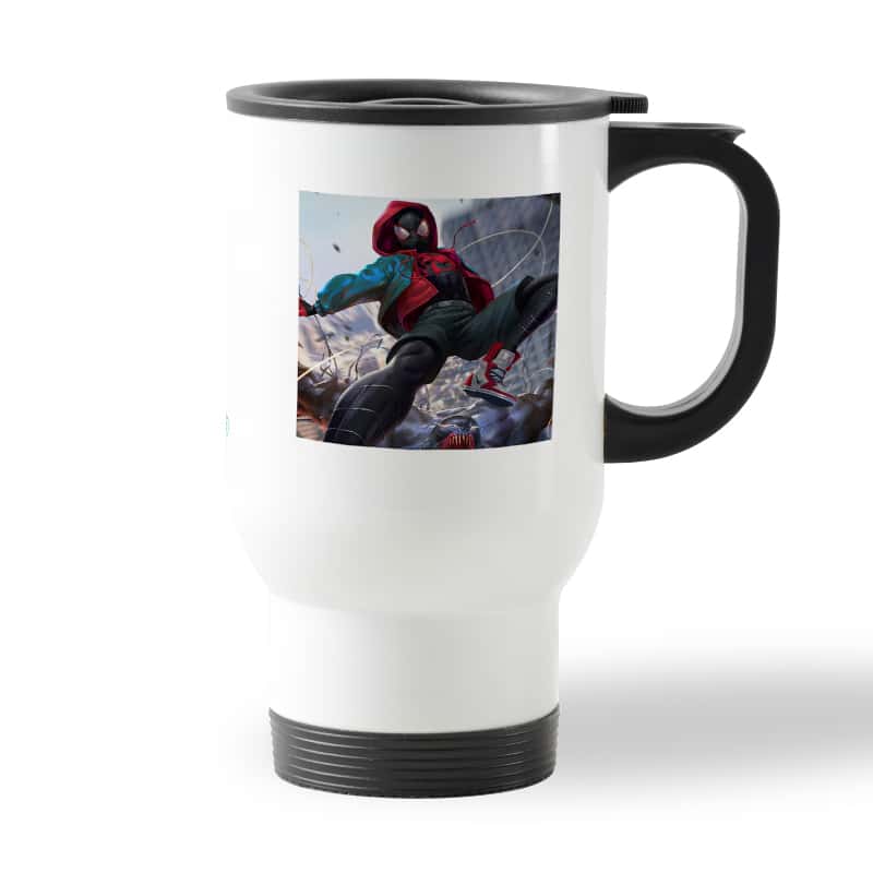 كوب قهوة للسيارة لون ابيض بتصميم  سبايدر مان الصغير كوب قهوة للسيارة لون ابيض بتصميم  سبايدر مان الصغير