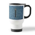 كوب قهوة للسيارة لون ابيض بتصميم سحاب