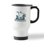 كوب قهوة للسيارة لون ابيض بتصميم سفينة