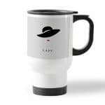 كوب قهوة للسيارة لون ابيض بتصميم سيدة