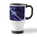 كوب قهوة للسيارة لون ابيض بتصميم سيدة ماريا من برج الساعة النجمي