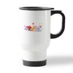 كوب قهوة للسيارة لون ابيض بتصميم شخصيات BT21 المحبوبة