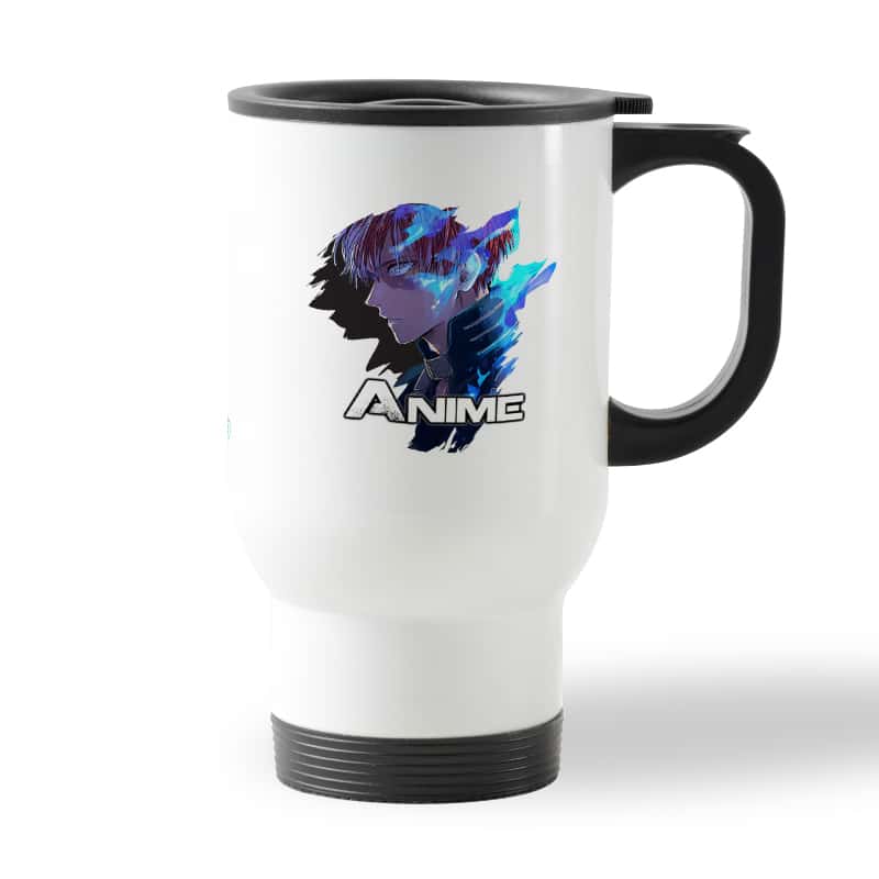 كوب قهوة للسيارة لون ابيض بتصميم شوتو وتودوروكي من أكاديميتي للأبطال كوب قهوة للسيارة لون ابيض بتصميم شوتو وتودوروكي من أكاديميتي للأبطال