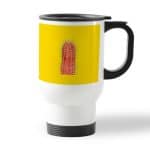 كوب قهوة للسيارة لون ابيض بتصميم صبار