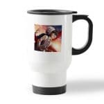 كوب قهوة للسيارة لون ابيض بتصميم طوكيو الغول