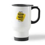 كوب قهوة للسيارة لون ابيض بتصميم عبارات انجليزيه