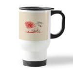 كوب قهوة للسيارة لون ابيض بتصميم عيد حب سعيد