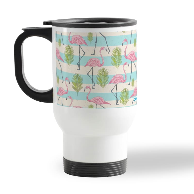 كوب-قهوة-للسيارة-لون-ابيض-بتصميم-فلامنغو-الاستوائية-2