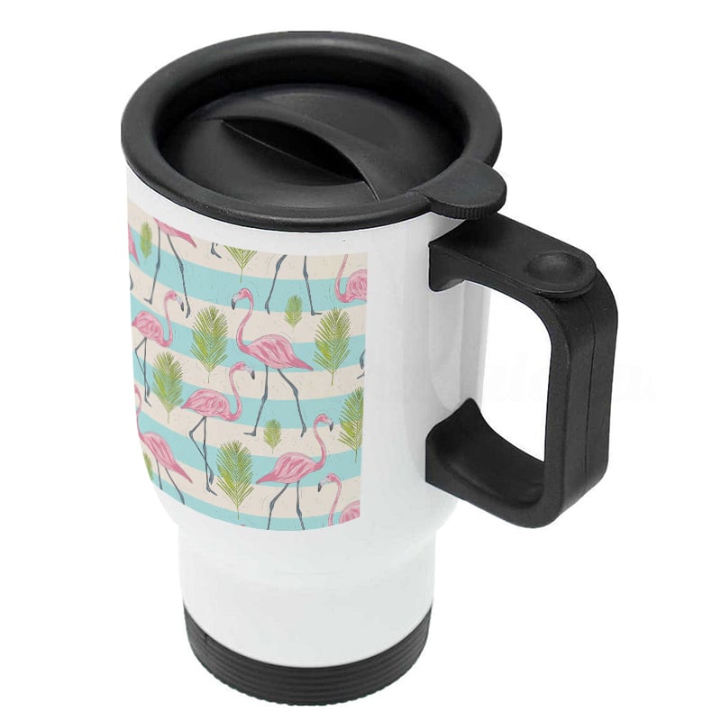 كوب-قهوة-للسيارة-لون-ابيض-بتصميم-فلامنغو-الاستوائية-3