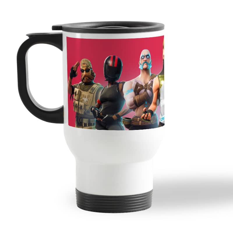 كوب-قهوة-للسيارة-لون-ابيض-بتصميم-فورت-نايت-باتل-رويال-2