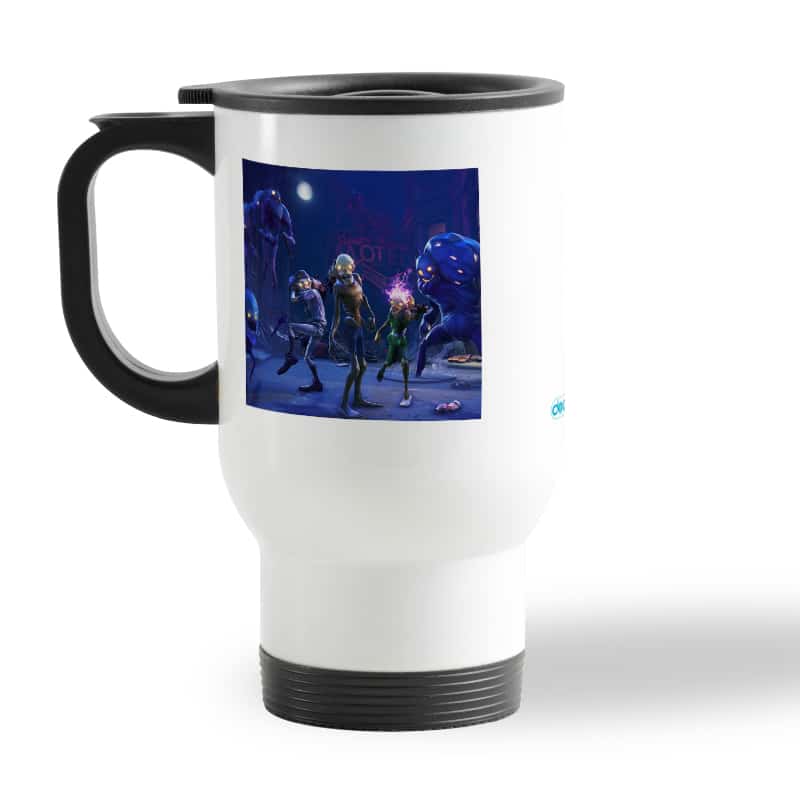 كوب-قهوة-للسيارة-لون-ابيض-بتصميم-فورت-نايت-زومبي-2