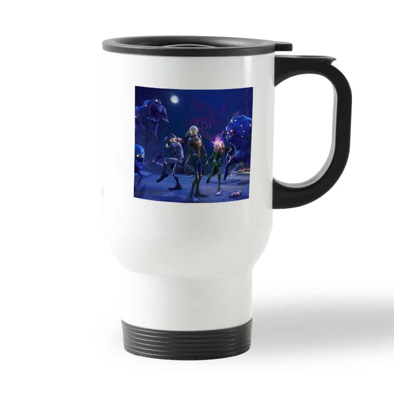 كوب قهوة للسيارة لون ابيض بتصميم فورت نايت زومبي كوب قهوة للسيارة لون ابيض بتصميم فورت نايت زومبي