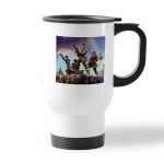 كوب قهوة للسيارة لون ابيض بتصميم قتال الزومبي فورت نايت