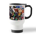 كوب قهوة للسيارة لون ابيض بتصميم قتال كل الانميات
