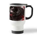 كوب قهوة للسيارة لون ابيض بتصميم قتال ليفاي هجوم العمالقة