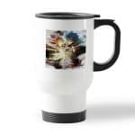 كوب قهوة للسيارة لون ابيض بتصميم قتال ميدوريا ضد باكوغو