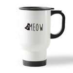 كوب قهوة للسيارة لون ابيض بتصميم قطه لطيفه