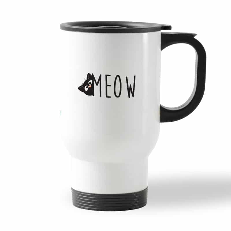 كوب قهوة للسيارة لون ابيض بتصميم قطه لطيفه كوب قهوة للسيارة لون ابيض بتصميم قطه لطيفه