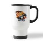 كوب قهوة للسيارة لون ابيض بتصميم قوة الثلاثة أشقاء ون بيس