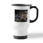 كوب قهوة للسيارة لون ابيض بتصميم قوة سبيدر مان