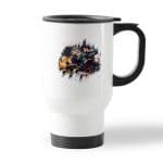 كوب قهوة للسيارة لون ابيض بتصميم قوة شخصيات قاتل الشياطين