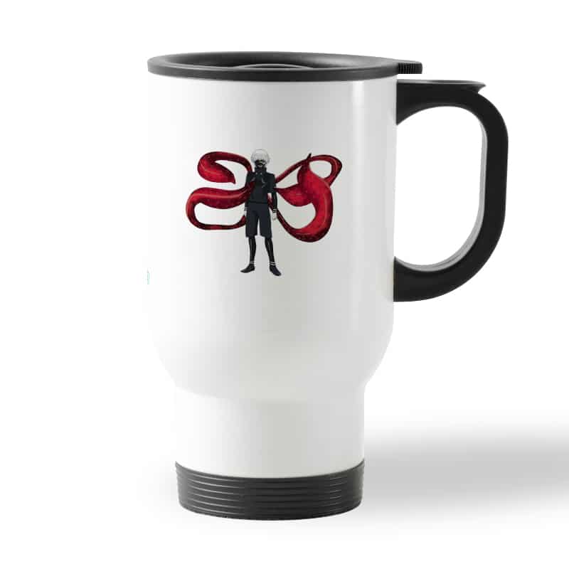 كوب قهوة للسيارة لون ابيض بتصميم قوة كانيكي طوكيو الغول كوب قهوة للسيارة لون ابيض بتصميم قوة كانيكي طوكيو الغول