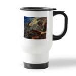 كوب قهوة للسيارة لون ابيض بتصميم قوة ميكاسا انمي هجوم العمالقة