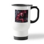 كوب قهوة للسيارة لون ابيض بتصميم كارنج سبايدر مان